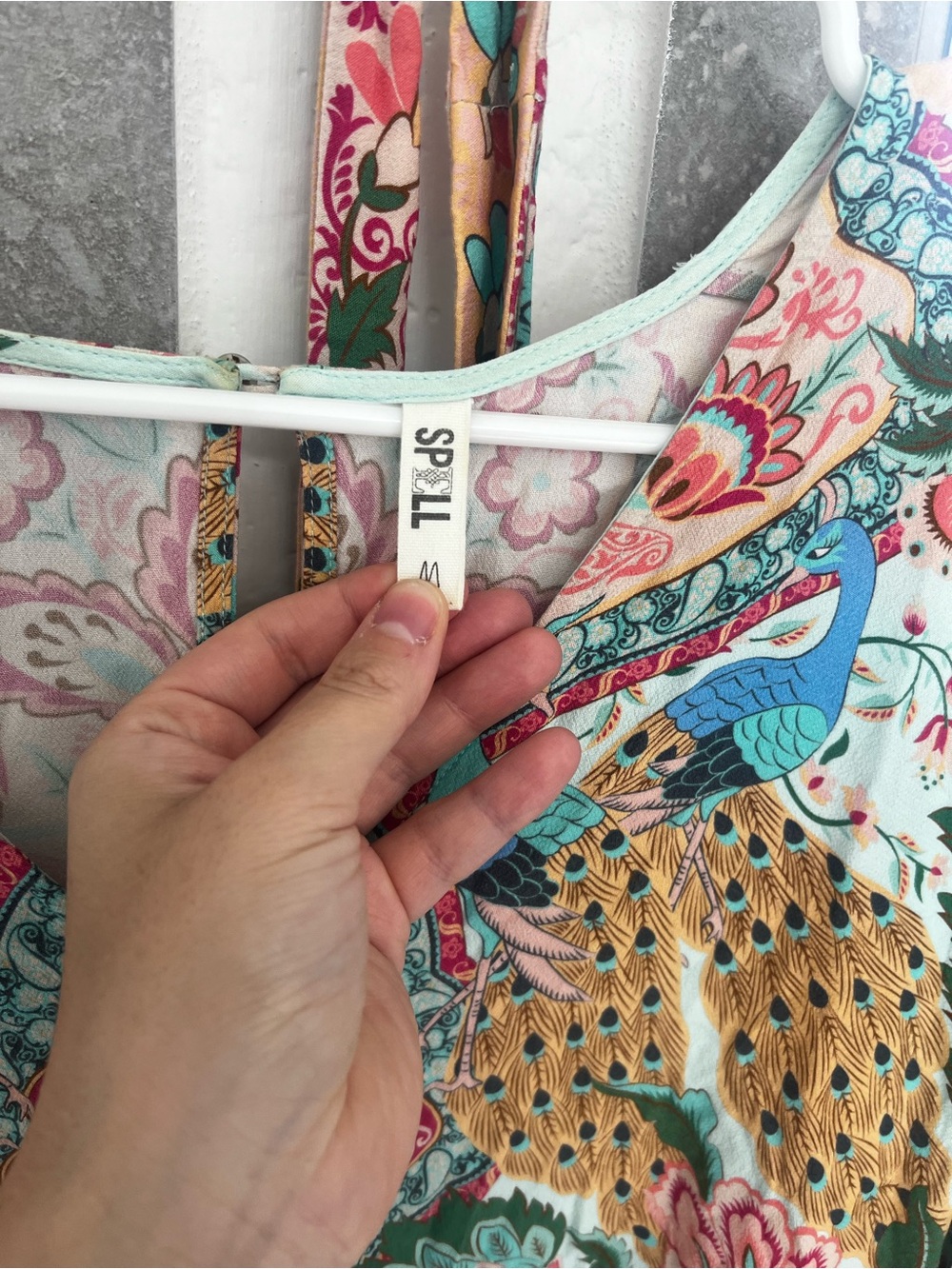 Spell Pastel Floral Kimono Romper in Mint, Pink and Cream - Picture 6 of 6